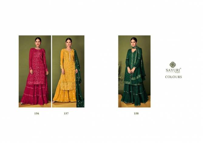 Sayuri Colours Georgette Wholesale Sharara Stitched Salwar Kameez Catalog
